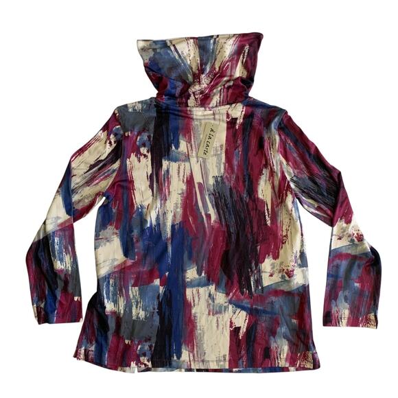 A' La Carte Women's Size M Pullover Mock Turtle Neck Top Blouse Brand New - Picture 4 of 15